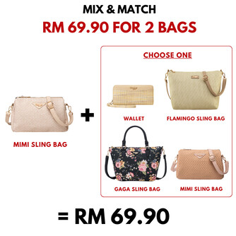 MIMI SLING BAG - RATTAN CB, BEIGE